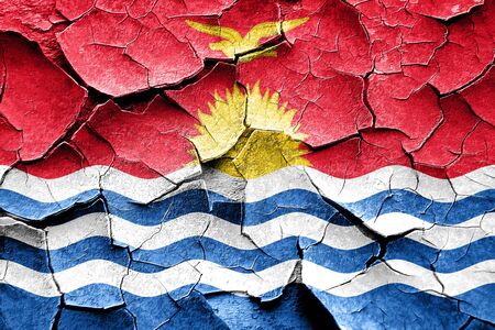 Grunge Kiribati flag with some cracks and vintage lookの写真素材