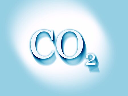 CO2 warning sign with yellow and black colorsの写真素材