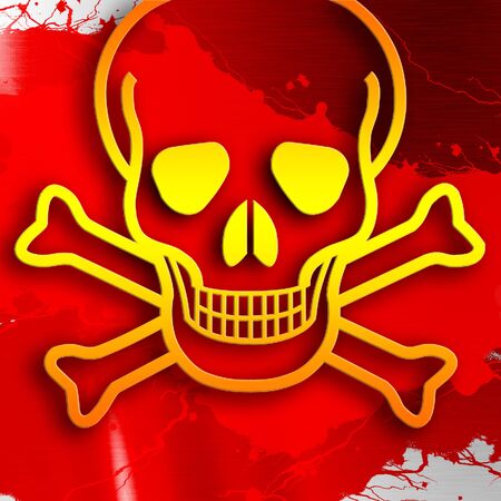 Poison sign background with some soft scratches and dentsの写真素材