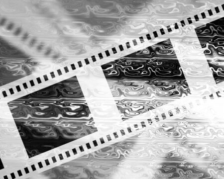 Negative film strip on a grey soft backgroundの写真素材