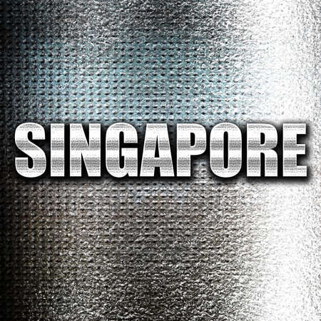 Grunge metal Greetings from singapore card with some soft highlights