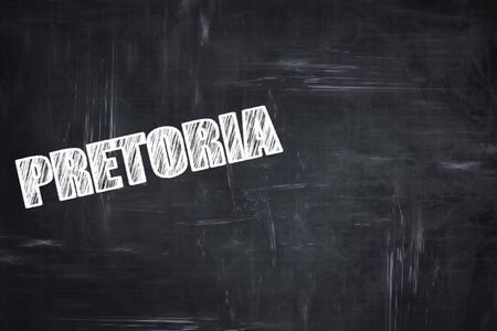 Chalkboard background with white letters: Chalkboard background with white letters: pretoriaの写真素材