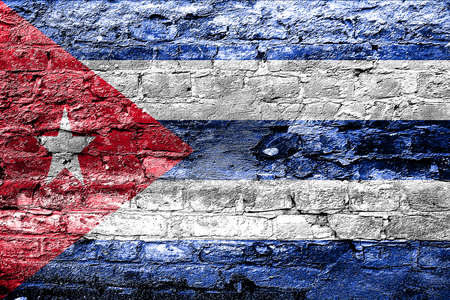 Cuba flag with some soft highlights and foldsの写真素材