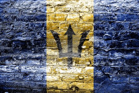 Barbados flag with some soft highlights and foldsの写真素材