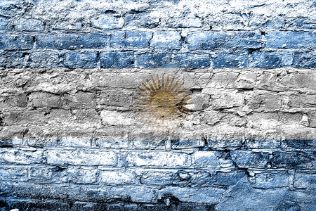 Argentina flag with some soft highlights and foldsの写真素材