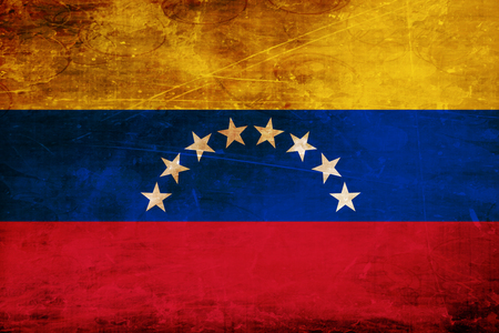Venezuela flag with some soft highlights and foldsの写真素材