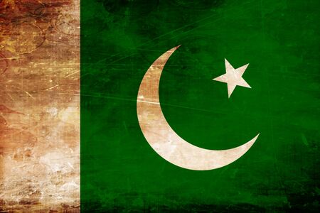 Pakistan flag with some soft highlights and foldsの写真素材