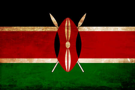 kenya flag with some soft highlights and foldsの写真素材