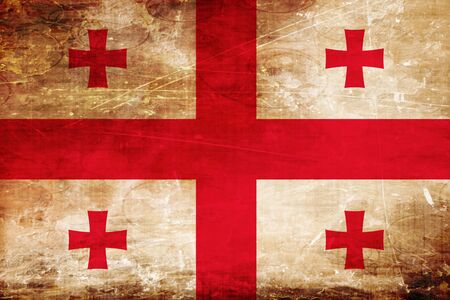 Georgia flag with some soft highlights and foldsの写真素材