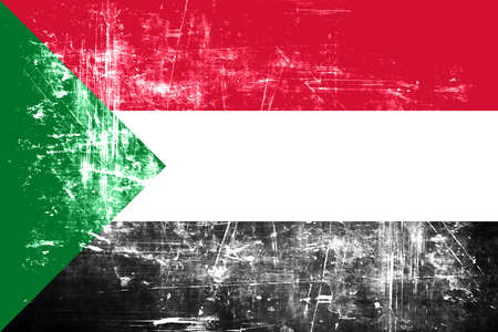 Sudan flag with some soft highlights and foldsの写真素材