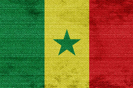 Senegal flag with some soft highlights and foldsの写真素材