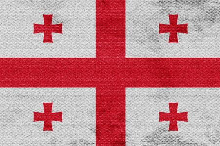 Georgia flag with some soft highlights and foldsの写真素材