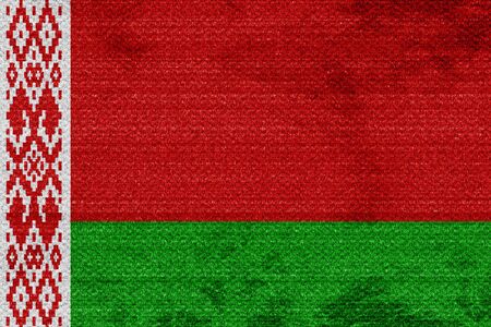 Belarus flag with some soft highlights and foldsの写真素材