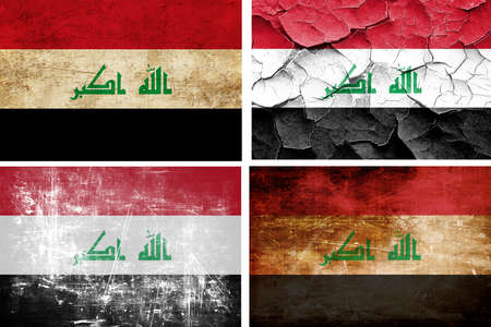 Iraq flag collection on a solid white backgroundの写真素材