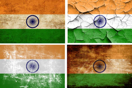 India flag collection on a solid white background