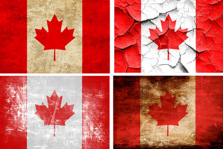 Canada flag collection on a solid white backgroundの写真素材
