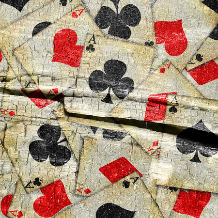 old plauing cards on a white background