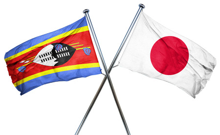Swaziland flag combined with japan flagの写真素材