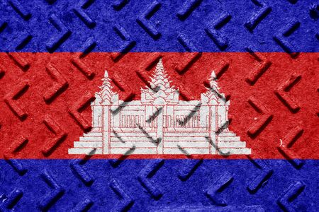 Cambodia flag with some soft highlights and foldsの写真素材