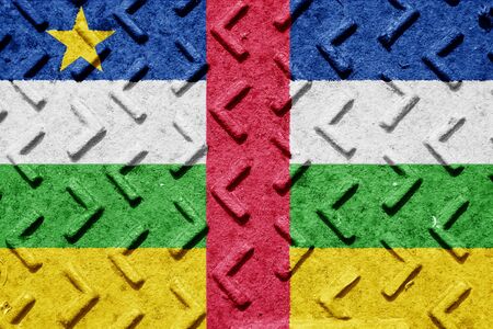 Central african republic flag with some soft highlights and foldsの写真素材
