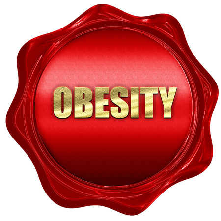 obesity, 3D rendering, a red wax sealの写真素材