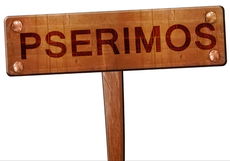 Pserimos road sign, 3D renderingの写真素材
