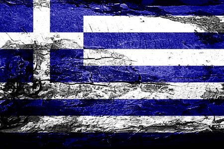 Greece flag with grunge textureの写真素材