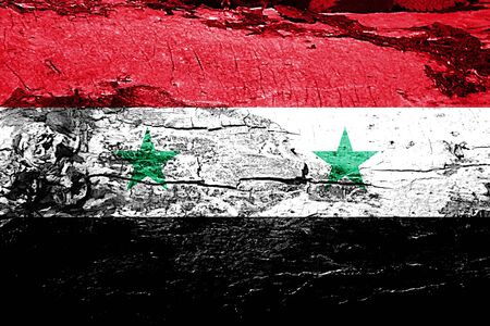 Syria flag with grunge textureの写真素材