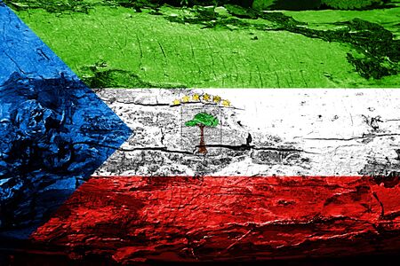 Equatorial guinea flag with grunge textureの写真素材