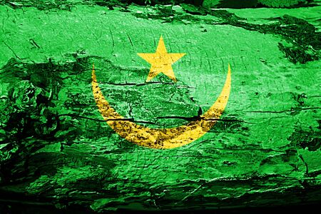 Mauritania flag with grunge textureの写真素材
