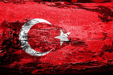 Turkey flag with grunge textureの写真素材
