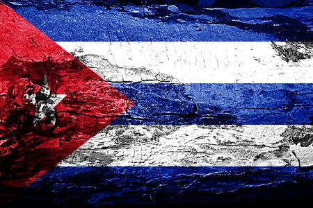 Cuba flag with grunge textureの写真素材