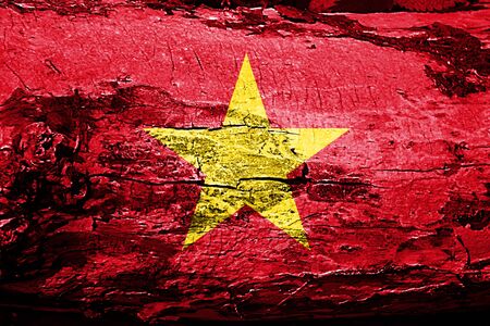 Vietnam flag with grunge textureの写真素材