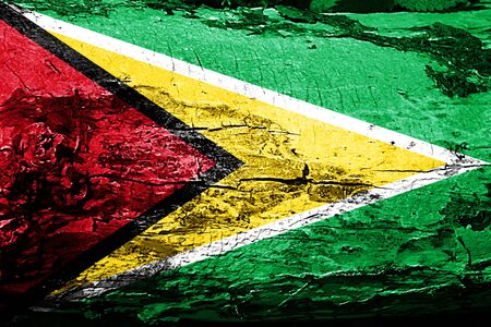 Guyana flag with grunge textureの写真素材