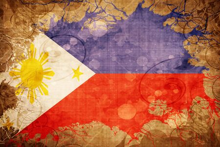 Grunge vintage Philippines flagの写真素材