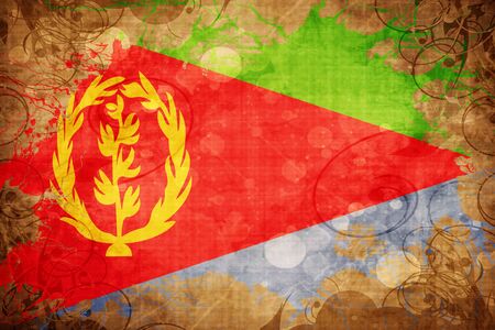 Grunge vintage Eritrea flagの写真素材