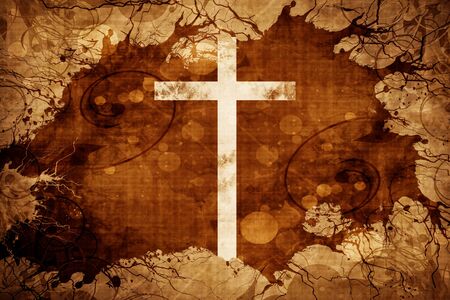 Grunge vintage Christian crossの写真素材