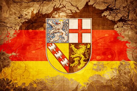 Vintage Saarland flagの写真素材