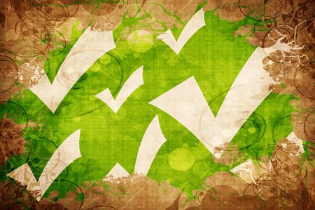 Grunge vintage Approved tick with smooth lines and vivid colorsの写真素材