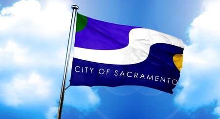 Sacramento flag, 3D rendering