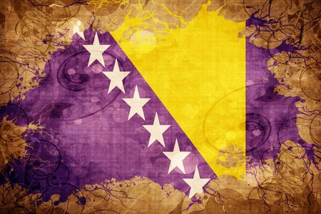 Grunge vintage Bosnia and Herzegovina flagの写真素材