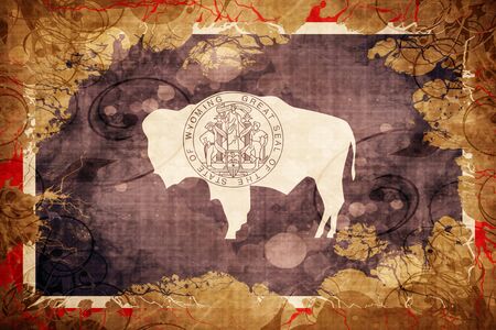 Vintage wyoming flagの写真素材