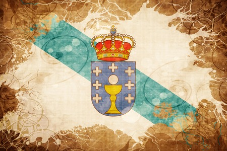 Vintage Galicia flag with grunge effectの写真素材