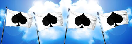 Spade card background flag, 3D rendering