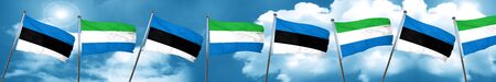 estonia flag with Sierra Leone flag, 3D renderingの写真素材