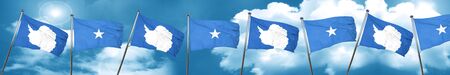 antarctica flag with Somalia flag, 3D renderingの写真素材