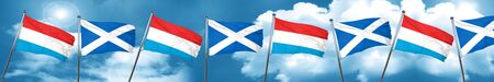 Luxembourg flag with Scotland flag, 3D renderingの写真素材