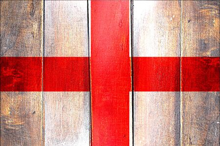 Vintage Final lap racing flag on a grunge wooden panelの写真素材