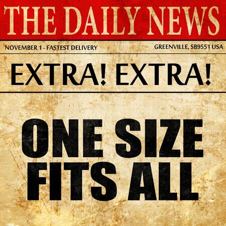 one size fits all, article text in newspaperの写真素材