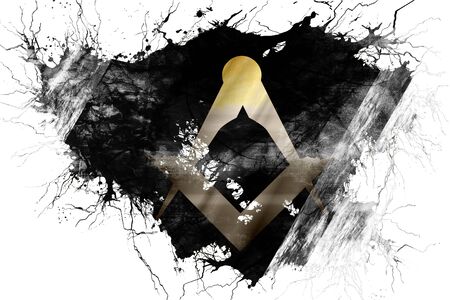 Grunge old freemason symbol flagの写真素材